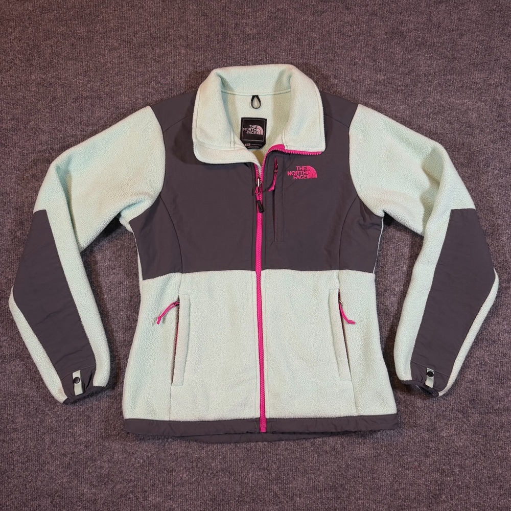 The North Face Denali Fleece Jacket Womens S Mint Green‎ Gray Polartec